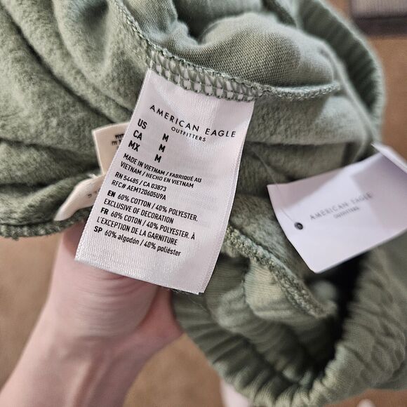 American Eagle Green Flower Embroidered High Rise Jogger Pants - Picture 10 of 10